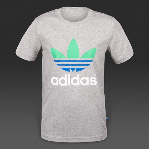 Adidas Originals Urban Outdoors Trefoil Tee Medium Grey Heather / Flash Lime for Boys